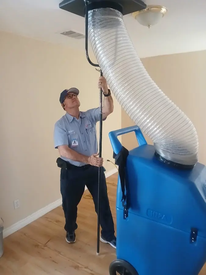 Mini Split Installation technician using HEPA equipment in East Chicago